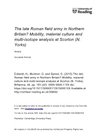 Mobility, Material Culture and Multi-Isotope Analysis at Scorton (N