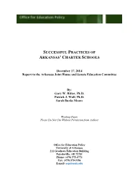 Successful Practices of Arkansas' Charter Schools