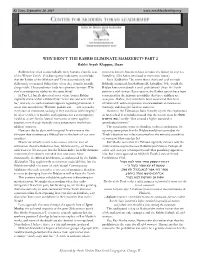 Why Didn't the Rabbis Eliminate Mamzerut? Part 2