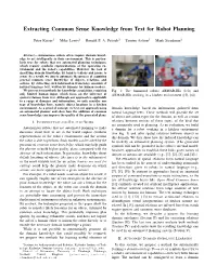 Extracting Common Sense Knowledge from Text for Robot Planning