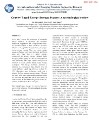 Gravity Based Energy Storage System: a Technological Review