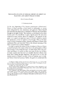 Henry of Ghent on Platonic and Aristotelian Forms
