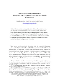 Responding to John Philoponus: Hypostases, Particular Substances, and Perichoresis in the Trinity