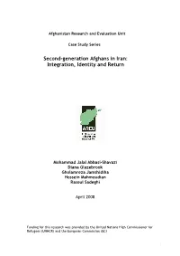 Second-Generation Afghans in Iran: Integration, Identity and Return