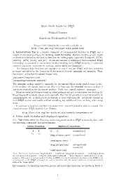 Short Math Guide for LATEX