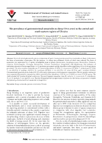The Prevalence of Gastrointestinal Nematodes in Sheep (Ovis Aries )