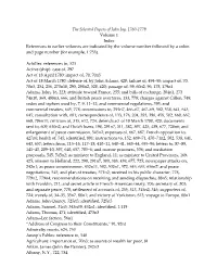 The Selected Papers of John Jay, 1760-1779 Volume 1 Index