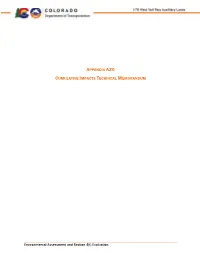 APPENDIX A20 CUMULATIVE IMPACTS TECHNICAL MEMORANDUM April 2020 by David Evans and Associates
