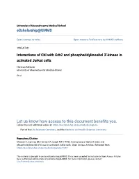 Interactions of Cbl with Grb2 and Phosphatidylinositol 3'-Kinase in Activated Jurkat Cells