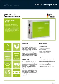 QUBI-RIO 110 in Ethernet Relais Module GERMANY