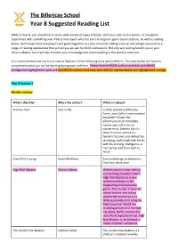 The Billericay School Year 8 Suggested Reading List