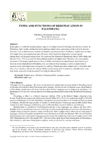Types and Functions of Reduplication in Palembang