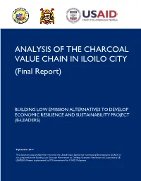 ANALYSIS of the CHARCOAL VALUE CHAIN in ILOILO CITY (Final Report)