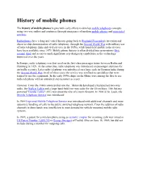 History of Mobile Phones