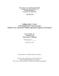 Lifting Labor's Voice: a Principled Path Toward Greater Worker Voice