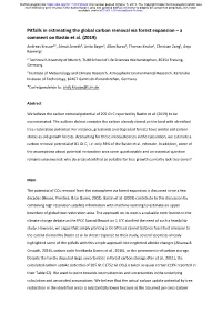 Pitfalls in Estimating the Global Carbon Removal Via Forest Expansion – a Comment on Bastin Et Al