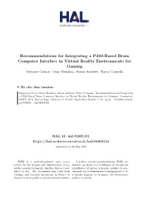 Recommendations for Integrating a P300-Based Brain Computer