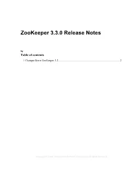 Zookeeper 3.3.0 Release Notes