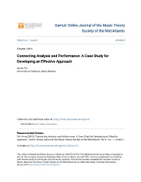 Connecting Analysis and Performance: a Case Study for Developing an Effective Approach