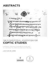 Coptic Studies Abstracts