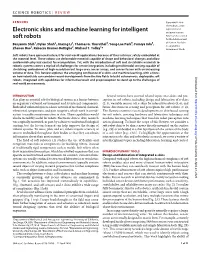 Electronic Skins and Machine Learning for Intelligent Soft Robots. Sci
