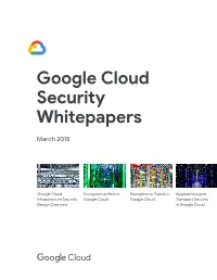 Google Cloud Security Whitepapers