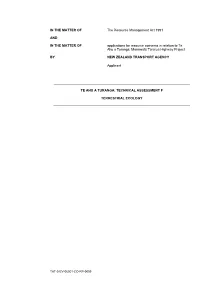 IN the MATTER of the Resource Management Act 1991 and in the MATTER of Applications for Resource Consents in Relation to Te