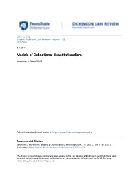Models of Subnational Constitutionalism