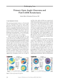 Primary Open Angle Glaucoma and Post-LASIK Keratectasia