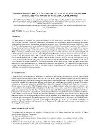 Remote Sensing Application of the Geophysical Changes in the Coastlines and Rivers of Pangasinan, Philippines