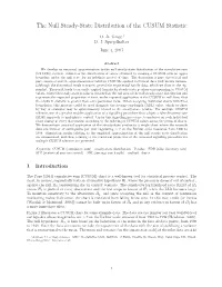 The Null Steady-State Distribution of the CUSUM Statistic