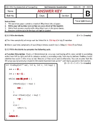 ANSWER KEY Roll No