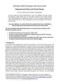 Biogeochemical Cycles and Climate Change