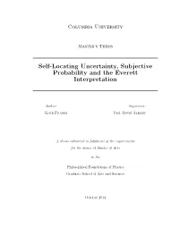 Self-Locating Uncertainty, Subjective Probability and the Everett Interpretation
