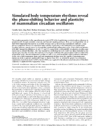 Simulated Body Temperature Rhythms Reveal the Phase-Shifting Behavior and Plasticity of Mammalian Circadian Oscillators