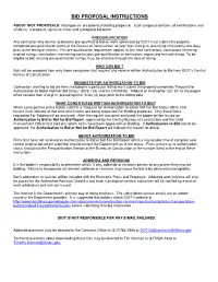 Bid Proposal Instructions