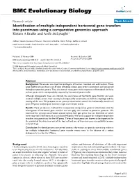 Identification of Multiple Independent Horizontal Gene Transfers Into Poxviruses Using a Comparative Genomics Approach Kirsten a Bratke and Aoife Mclysaght*