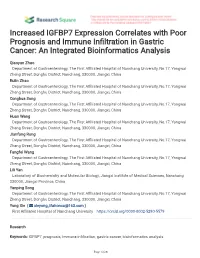 Increased IGFBP7 Expression Correlates with Poor Prognosis and Immune Infltration in Gastric Cancer: an Integrated Bioinformatics Analysis