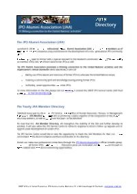 JPO Alumni Association Directory