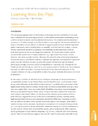 Learning from the Past a BACKGROUND PAPER for the HOOVER EDUCATION SUCCESS INITIATIVE THOMAS S