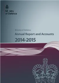 Ministry of Defence Annual Report and Accounts 2014 to 2015