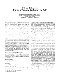 Privacy-Enhanced Sharing of Personal Content on the Web∗