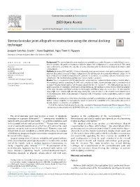 Sternoclavicular Joint Allograft Reconstruction Using the Sternal Docking Technique