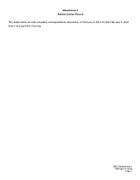 BOS Attachment 1: Administrative Record (Comments