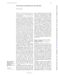 Chromatin Modification and Disease