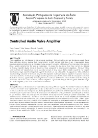 Controlled Audio Valve Amplifier