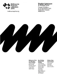 Finalist Catalogue & Voting Form