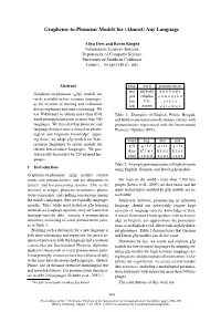 Grapheme-To-Phoneme Models for (Almost) Any Language