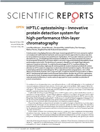 HPTLC-Aptastaining – Innovative Protein Detection System for High