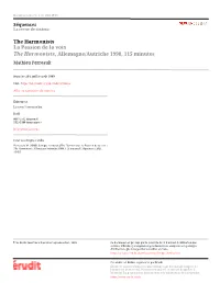 The Harmonists La Passion De La Voix the Harmonists, Allemagne/Autriche 1998, 115 Minutes Mathieu Perreault
